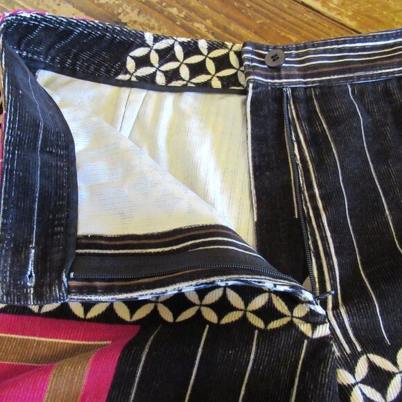 Vintage Etcetera Pants Womens 2 Small Brown Pink Corduroy Flare Stretch Retro - Picture 4 of 15